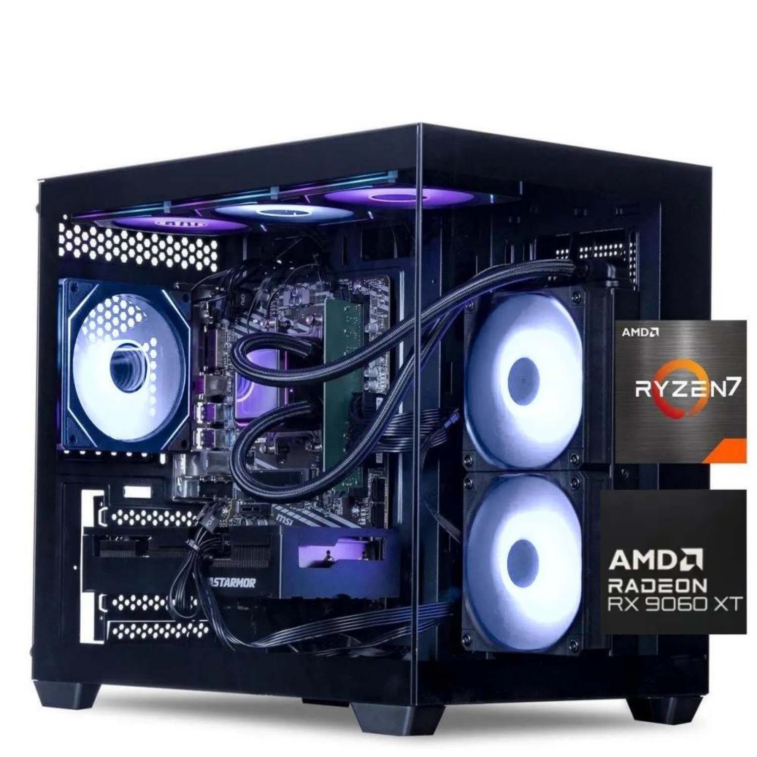 ZHICGCP Gaming Desktop PC, AMD Ryzen 7 5700X, Radeon RX 9060XT , 16GB , 1TB SSD, Windows 11 Home